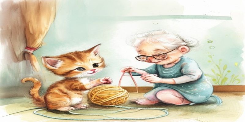 Котик і клубок ниток
