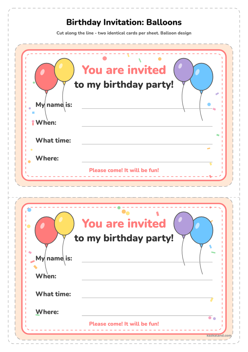 Birthday and Party Printables