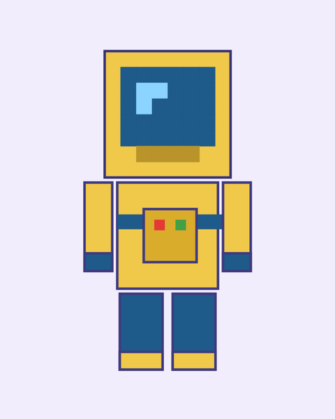 Blocky Diver paper craft template for kids: a printable color A4 sheet with cut lines, fold lines and glue tabs, plus a preview of the finished cube toy